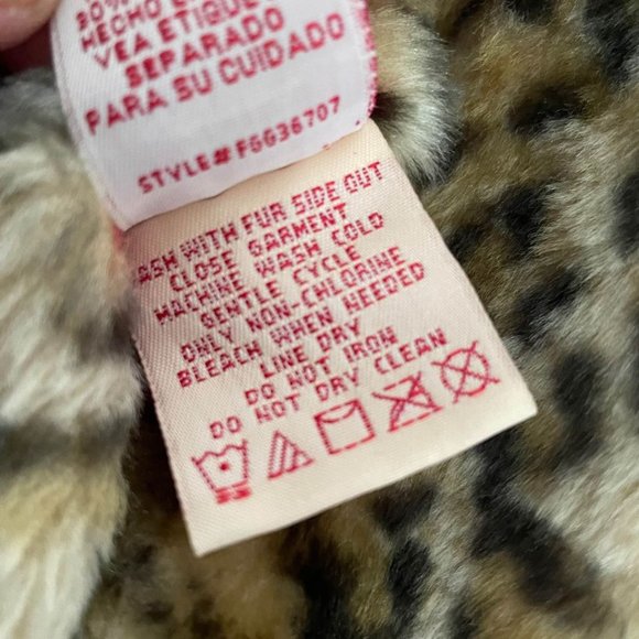 Faux Fur Leopard & Pink Vest Girls Size M (7/8) - Picture 4 of 9